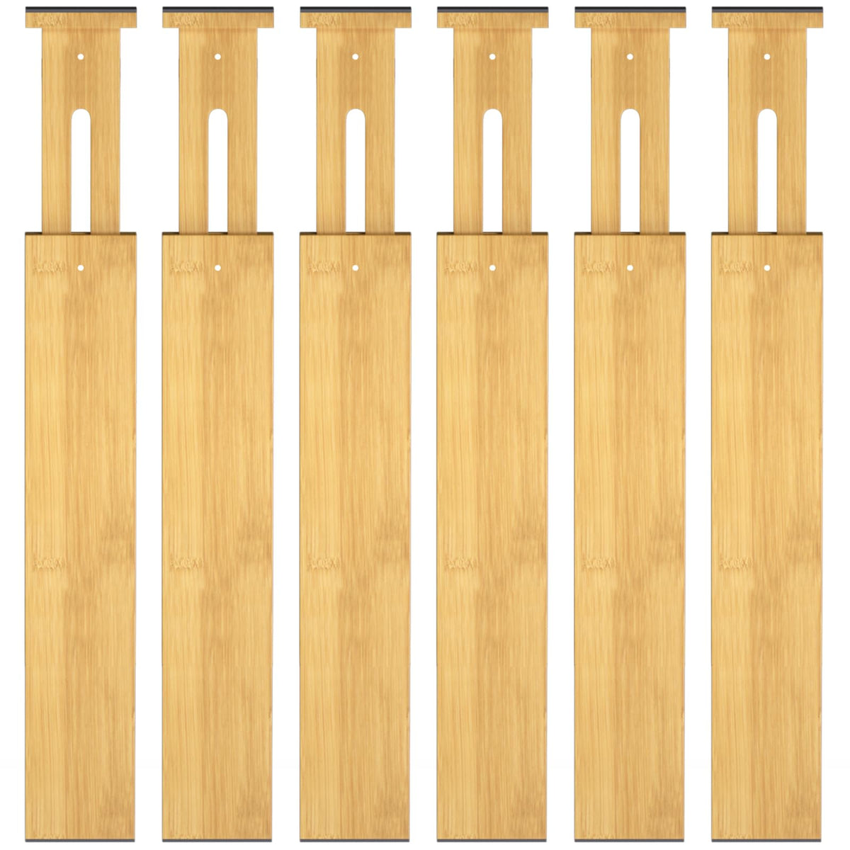 Bamboo Drawer Dividers, Adjustable Drawer Organizers, Fits 12.6–16" Drawers