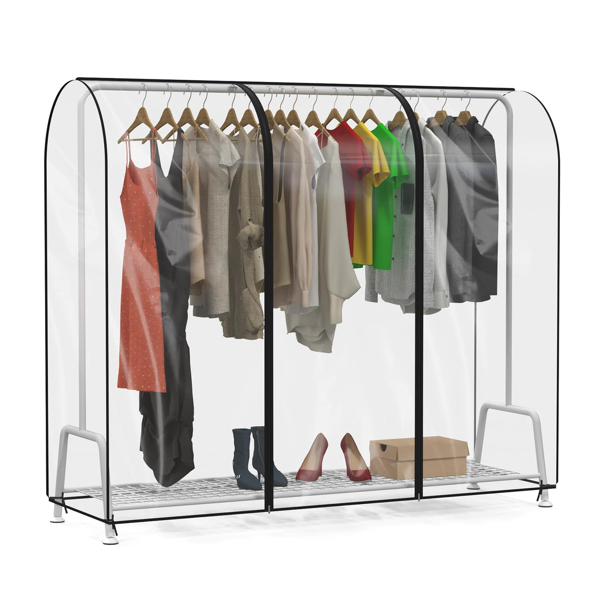 Zilink Clear Garment Rack Cover Transparent Clothes Rack Cover 50 in