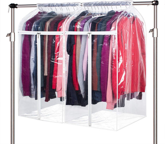 Zilink Clear Garment Bags for Storage Hanging Garment Rack Cover 40 in