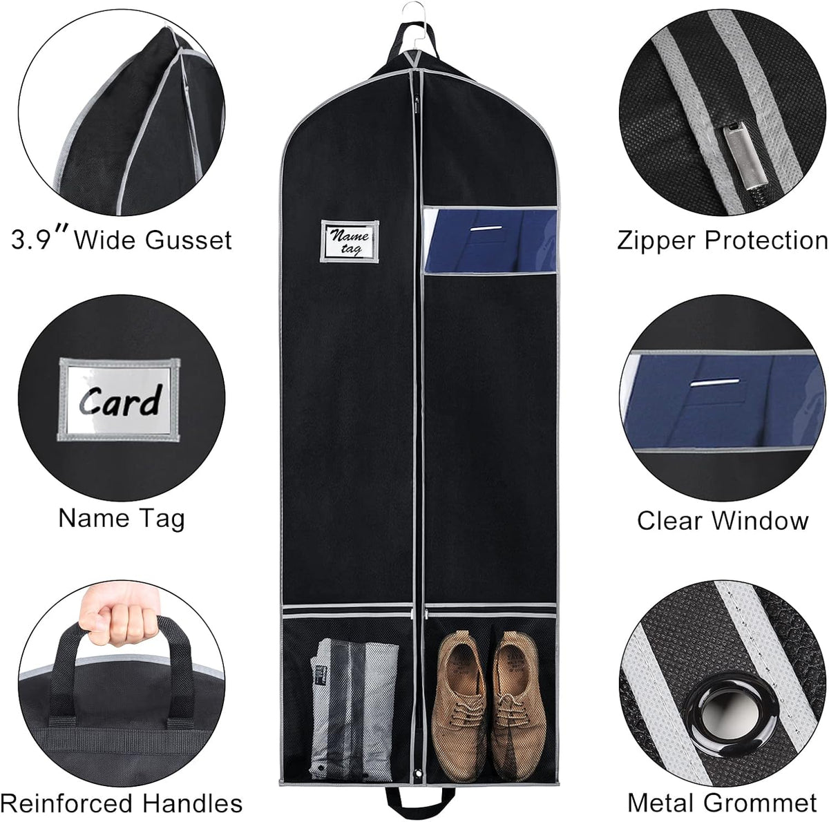 Zilink Long Garment Bags for Dresses Coat Bags for Travel & Storage 60 in