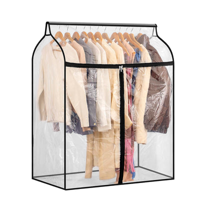 Hanging Garment Bag for Closet Winter Clothes Storage with Clear Window Coat Rack Cover Large Clothing Bags with Zipper Dust Proof Dress Protector (Big)