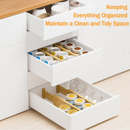 Bamboo Drawer Dividers, 4" High Drawer Organizers for Clothes/Utensils