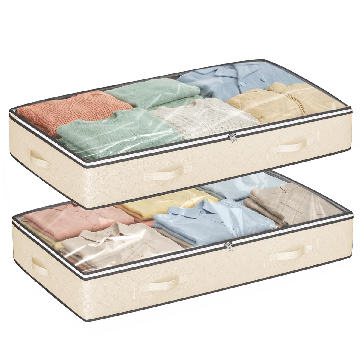 Budding Joy Under Bed Storage Containers, Storage Bins with Clear Lids
