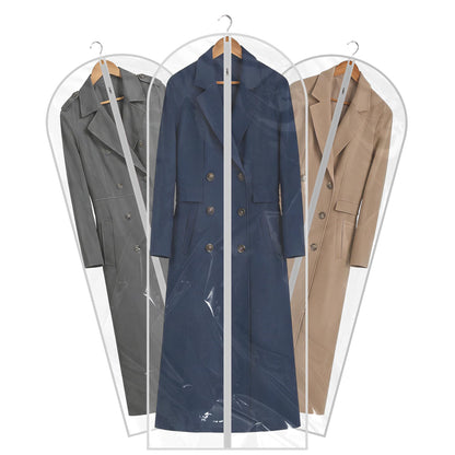 36” All Clear Garment Bags for Women Suit Bags - PEVA Waterproof Suit Cover with Zipper for,Hanging Clothes, Coats - Durable Dresser for Closet Storage, Dustproof & Moisture Resistant - 36”/12 Pack