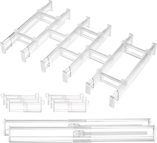 Vtopmart 2.36" Drawer Dividers with Expandable Inserts, 12.8"-22.3", 8 Pack