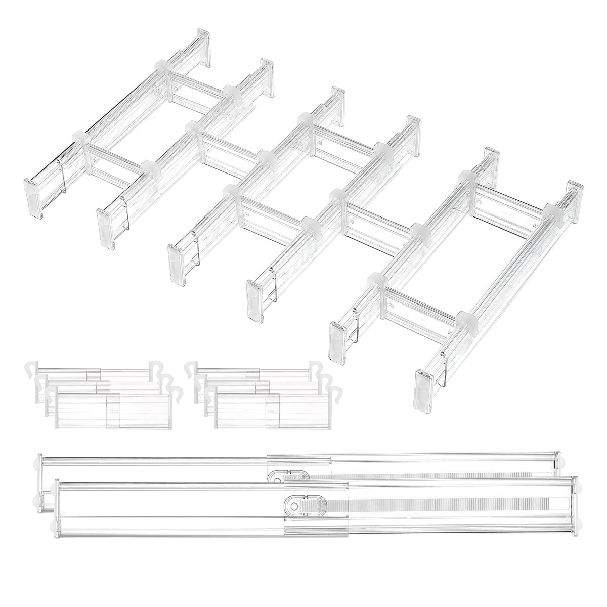 Vtopmart 4" Regular Upgrade Drawer Dividers for Clothes, 12.8"-22.3" 8 Pack