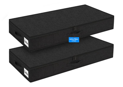 punemi 6.7 in Tall Sturdy Under Bed Storage Containers with Lid, 2Pack,Gray