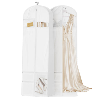 Lazebox Garment Bags for Travel and Closet Storage with Zipper, 65'' Long Dress Bag for Gowns Long