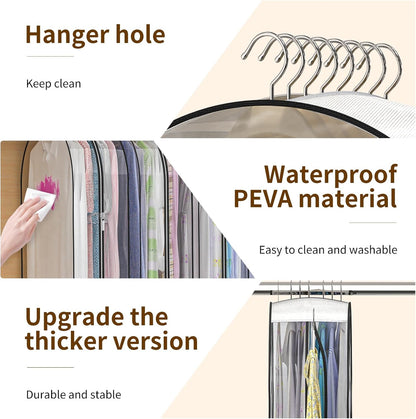 Clear Garment Bags for Hanging Clothes, 4-Pack, 2x40"+2x50"