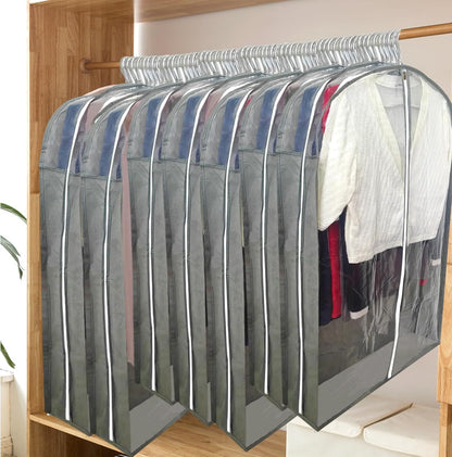 6.3" Gusseted Clear Suit Garment Bags for Storage Hanging Clothes