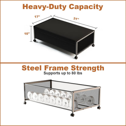 Fokyfok 2Pack Under Bed Storage Containers, 10 inch Height,31 inch Long
