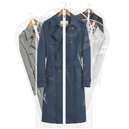36” All Clear Garment Bags for Women Suit Bags - PEVA Waterproof Suit Cover with Zipper for,Hanging Clothes, Coats - Durable Dresser for Closet Storage, Dustproof & Moisture Resistant - 36”/12 Pack
