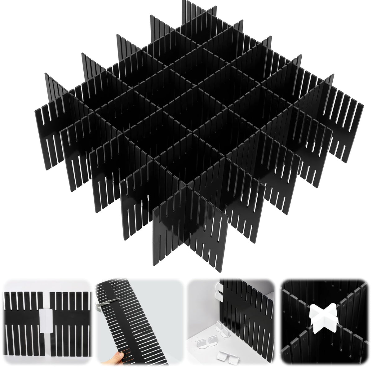 Blosssound 15 Pcs 5.12 Tall Drawer Divider, Adjustable Organizer, White