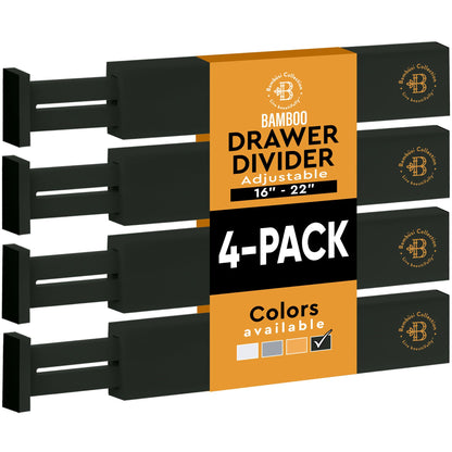 4-Pack Drawer Dividers 2.6-Inch High Dresser Drawer Organizer 16 to 22 Inch