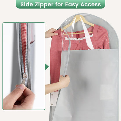 Carbrea 66" Garment Bag for Hanging Clothes, Dress Bags for Gowns, 2 Pack