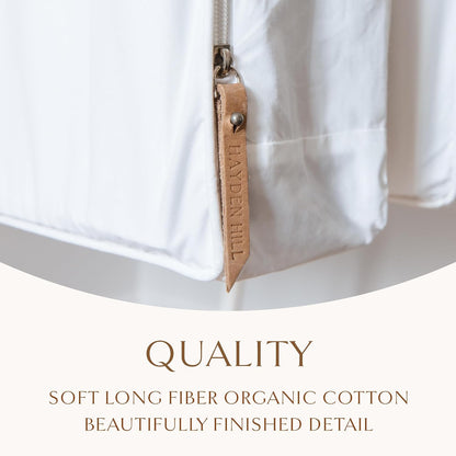 Hayden Hill Luxury Organic Cotton Garment Storage Bags - Long 58" + Short 40" - Hanging Clothes Bag for Dresses & Suits - Breathable & Moth Proof - Carbon Neutral
