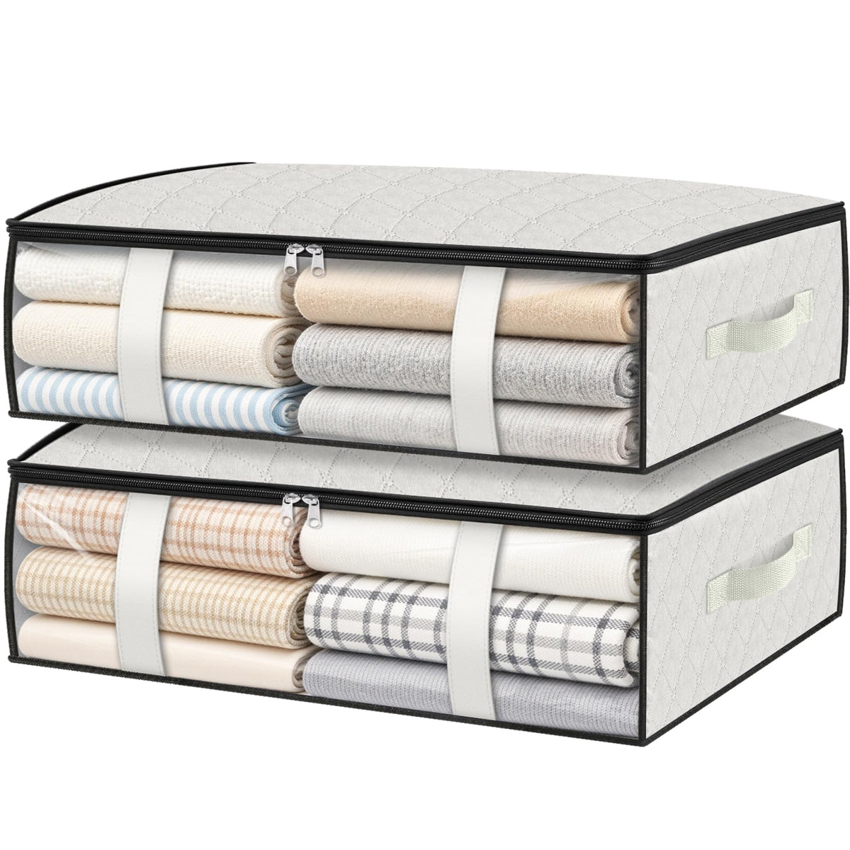 3 Pack Storage Bags, 40L Clothes Storage Containers, Foldable Storage Bins