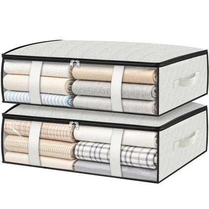 3 Pack Storage Bags, 40L Clothes Storage Containers, Foldable Storage Bins