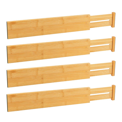 Utoplike 4 Pcs Bamboo Kitchen Drawer Dividers, Large Drawers Organizers