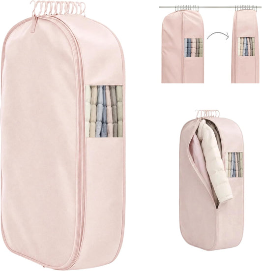 Space Saving Hanging Compression Garment Bag for Coats & Jackets