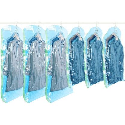TAILI Hanging Vacuum Storage Bags for Clothes Space Saver 4 Combo Clear