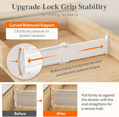 Lifewit 12 Pack 4" High Drawer Dividers, Adjustable Drawer Organizer Clothes