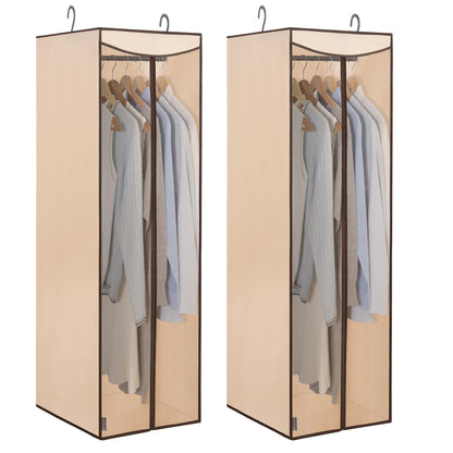 STORAGE MANIAC Garment Bags for Hanging Clothes, 57-Inch, Beige, 2-Pack