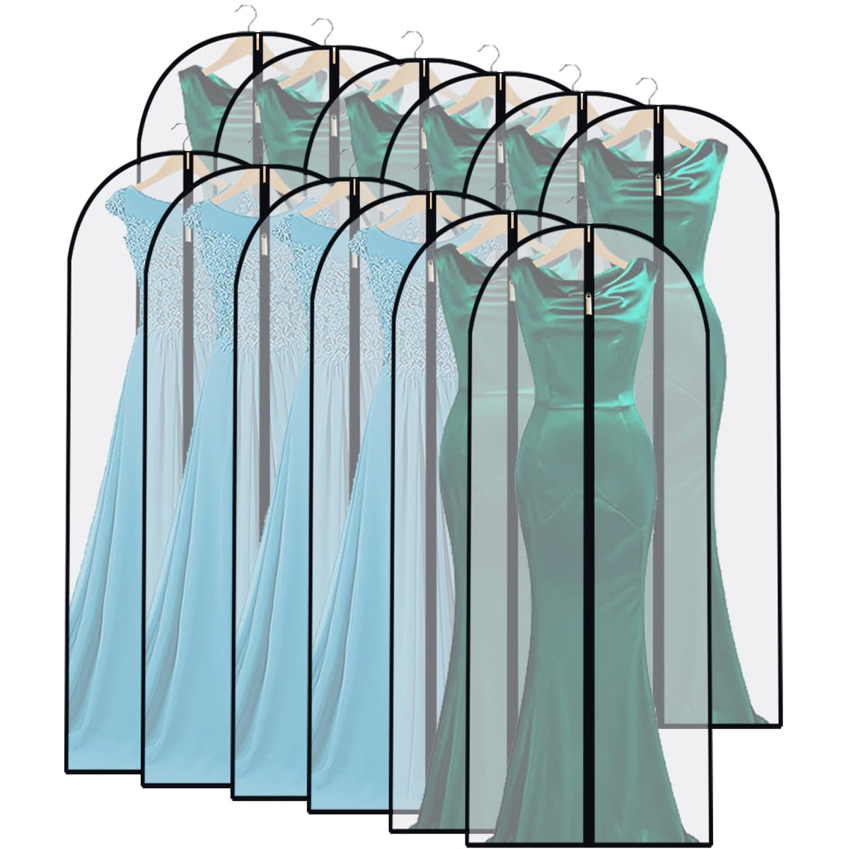 Garment Bags for Hanging Clothes 24"X48"Suit Bags for Closet Storage Plastic Waterproof Suit Cover Bags with Zipper for Suit, Sweaters, Coat Protector Travel Closet Clothing