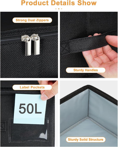 punemi 6.7 in Sturdy Under Bed Clothes Storage Containers, 2Pack, Black