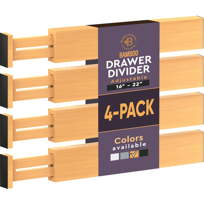 4-Pack Drawer Dividers 2.6-Inch High Dresser Drawer Organizer 16 to 22 Inch