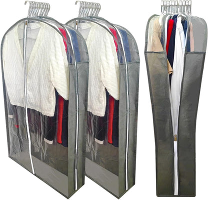6.3" Gusseted Clear Suit Garment Bags for Storage Hanging Clothes