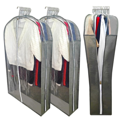 6.3" Gusseted Clear Suit Garment Bags for Storage Hanging Clothes
