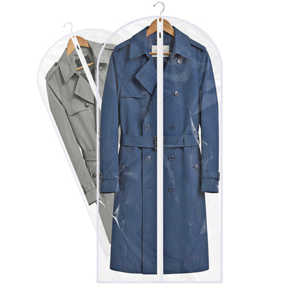 36” All Clear Garment Bags for Women Suit Bags - PEVA Waterproof Suit Cover with Zipper for,Hanging Clothes, Coats - Durable Dresser for Closet Storage, Dustproof & Moisture Resistant - 36”/12 Pack