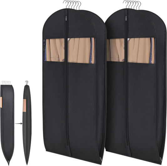 Syeeiex Compression Hanging and Space Saving Garment Bag, 54 Inch, Black