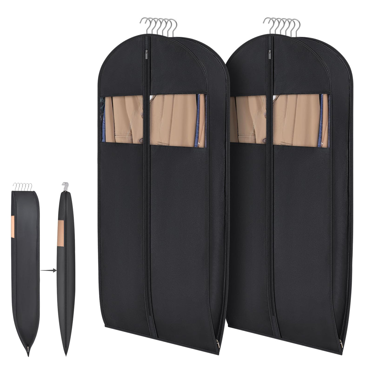 Syeeiex Compression Hanging and Space Saving Garment Bag, 54 Inch, Black