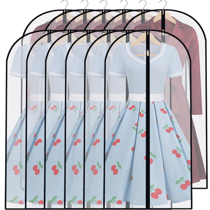 Garment Bags for Hanging Clothes 24"X48"Suit Bags for Closet Storage Plastic Waterproof Suit Cover Bags with Zipper for Suit, Sweaters, Coat Protector Travel Closet Clothing