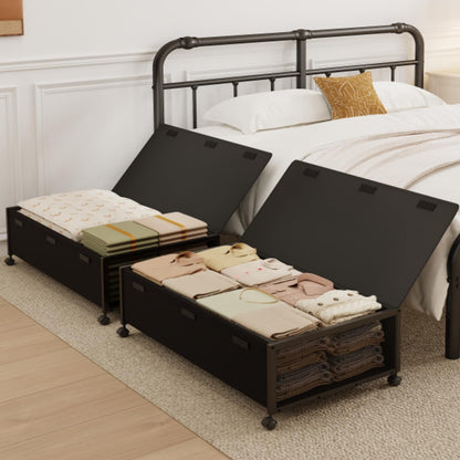 Fokyfok 2Pack Under Bed Storage Containers,12 inch Height,31 inch Long
