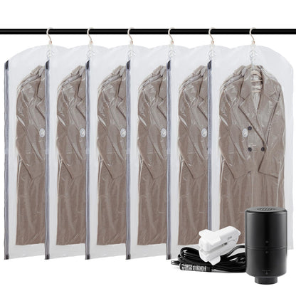 TAILI Hanging Vacuum Storage Bags for Clothes Space Saver 4 Combo Clear