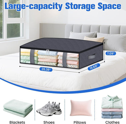 TasticTotes 4 Pack Under Bed Storage Containers, 60L Blanket Storage Bags