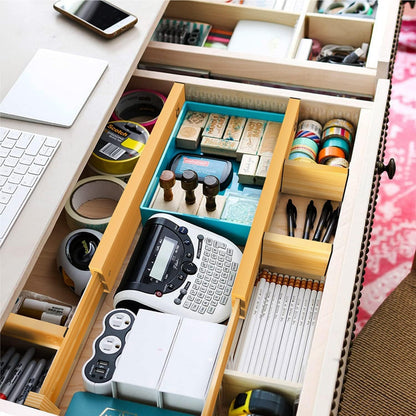 ANTOWIN 4 Pcs Expandable Bamboo Drawer Dividers, Fits 17.6-21.6" Drawers