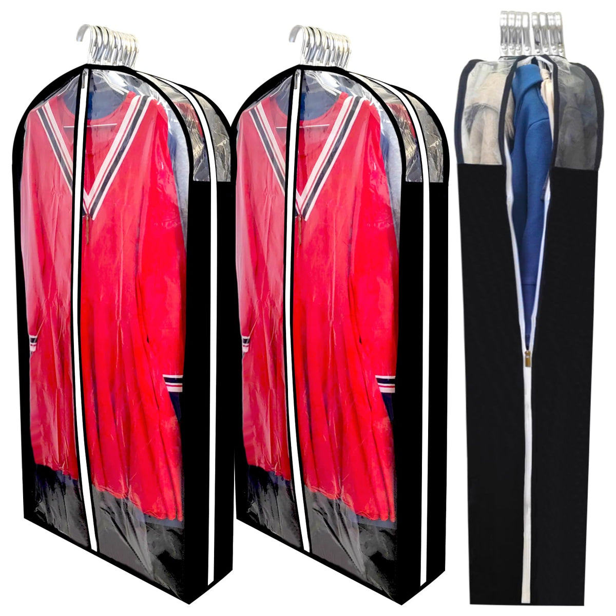 6.3" Gusseted Clear Suit Garment Bags for Storage Hanging Clothes