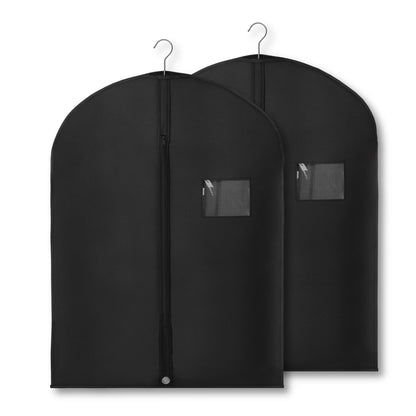 2-Pack Breathable Garment Bags for Hanging Clothes – Dust-Proof Suit & Dress Covers with Clear Window – Waterproof, Foldable Closet Storage Organizer for Coats, Gowns, and Jackets (White, 40")