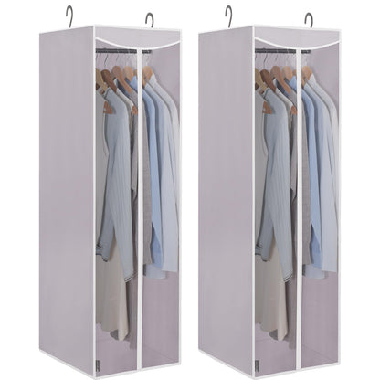 STORAGE MANIAC Garment Bags for Hanging Clothes, 57-Inch, Beige, 2-Pack