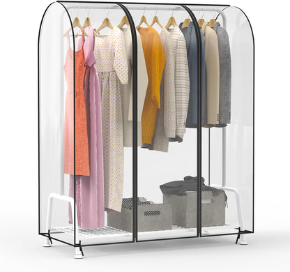Zilink Clear Garment Rack Cover Transparent Clothes Rack Cover 50 in