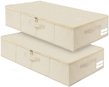 punemi 6.7 in Tall Sturdy Under Bed Storage Containers with Lid, 2Pack,Gray
