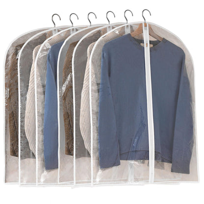 All Clear Garment Bags for Hanging Clothes, 40" Suit Bags for Closet Storage, Plastic Dustproof Suit Cover Bags, Clothes Protectors Bag with zipper for Coats, Jackets, Shirts（10 Packs）