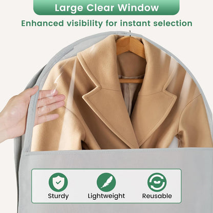 Carbrea 66" Garment Bag for Hanging Clothes, Dress Bags for Gowns, 2 Pack