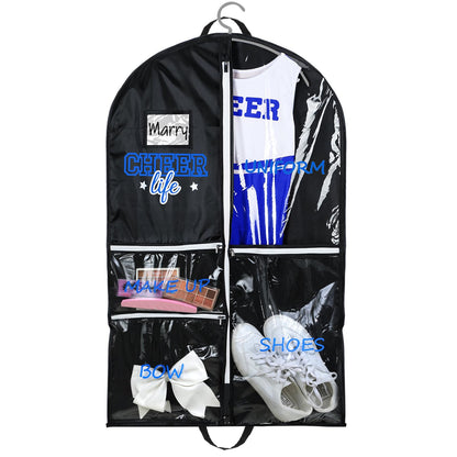 Blushtier 40" Cheer Uniform Garment Bag Cheerleading, Black,Gold