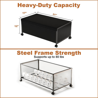 Fokyfok 2Pack Under Bed Storage Containers,12 inch Height,31 inch Long