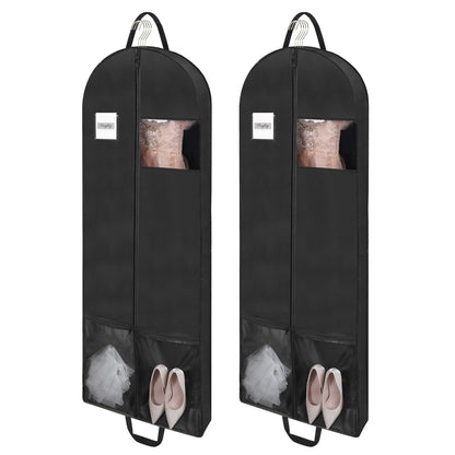 3 Pack 60" Long Garment Bags for Hanging Clothes Storage